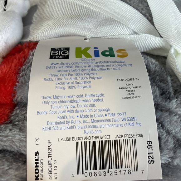 Disney The Nightmare Before Christmas Buddy + Plush Throw Blanket Set 50"x60" - Picture 9 of 10